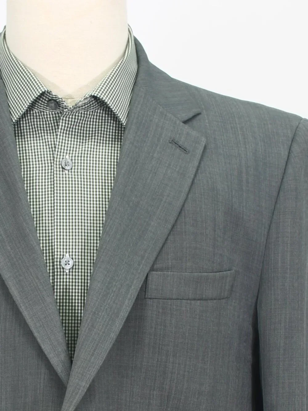 Haggar 44L 36x31 Gray Full Suit 2-Button Solid R964